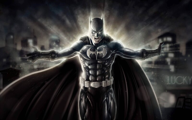 Batman with Cape Spread — Black