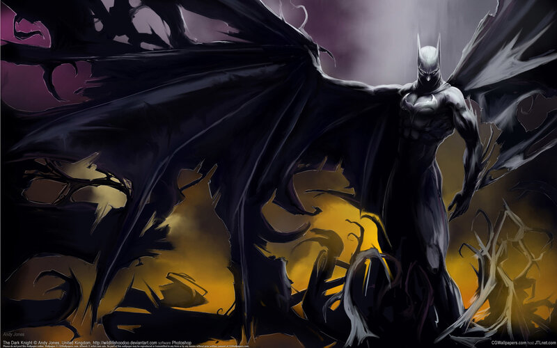 Batman with dark wings