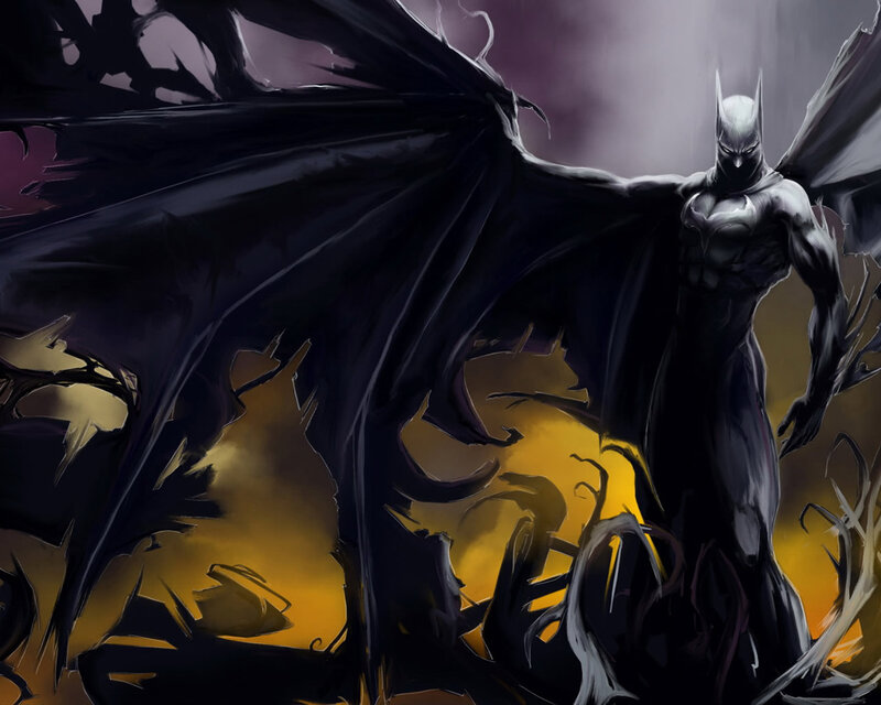Batman with dark wings