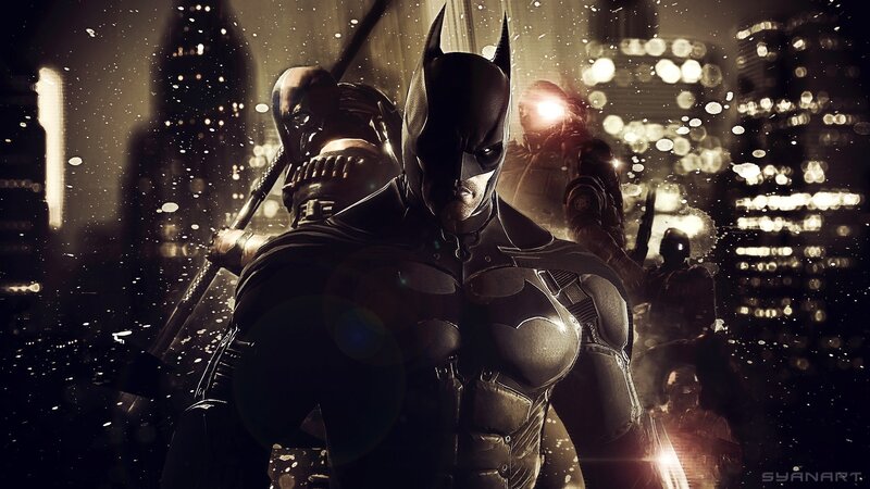 Batman with Enemies — Black, Dramatic, Night