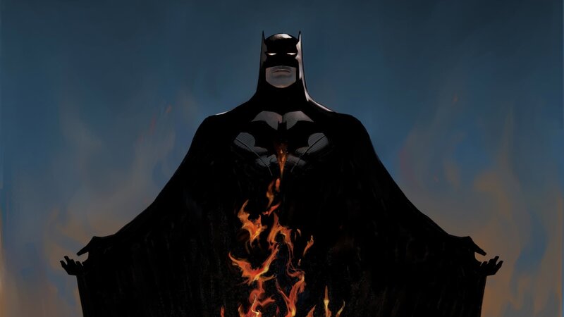 Batman with flames