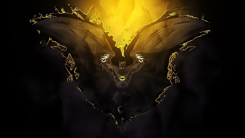 Batman with glowing wings