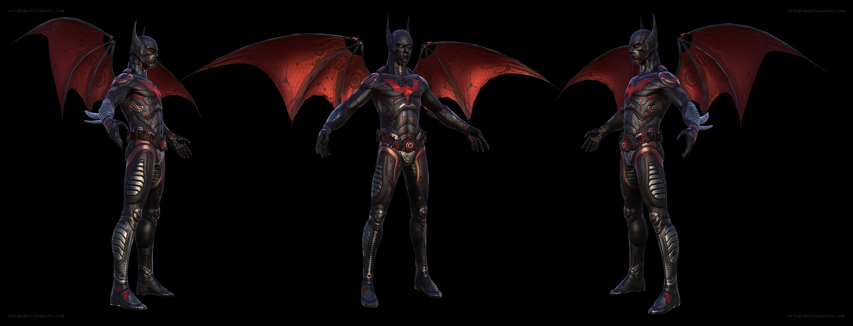 Batman with red bat wings