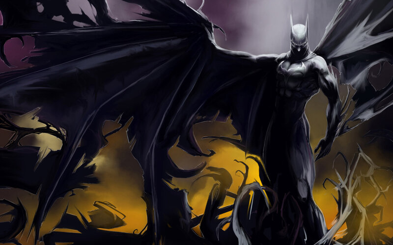 Batman with Wings — Black, Dramatic, Night