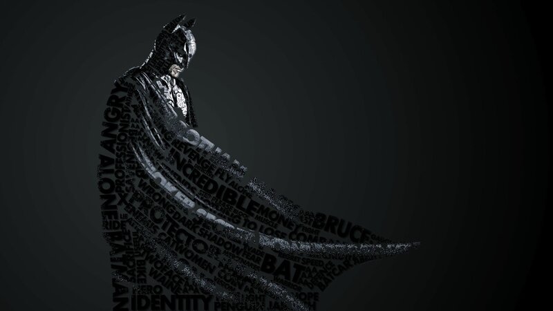 Batman word art silhouette