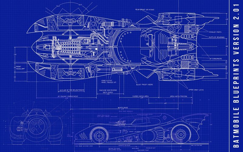 Batmobile blueprint design