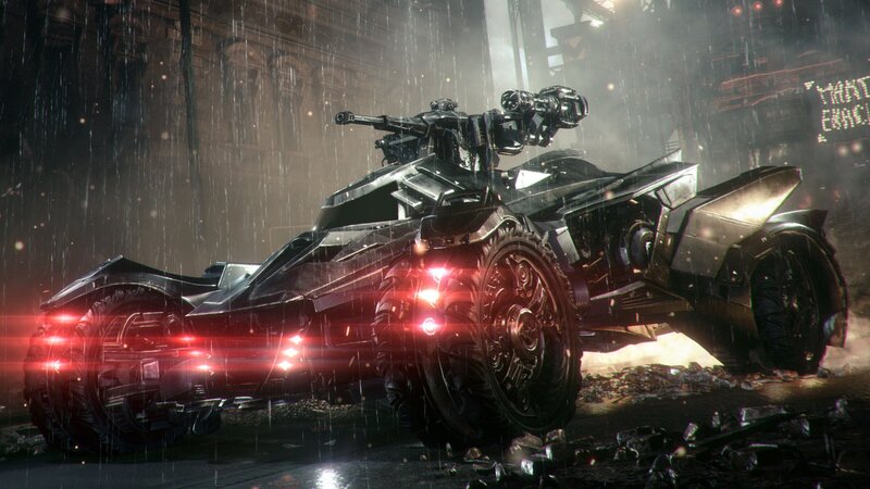 Batmobile in Rain — Black, Dramatic, Night