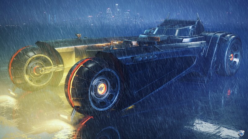 Batmobile in Rain — Blue