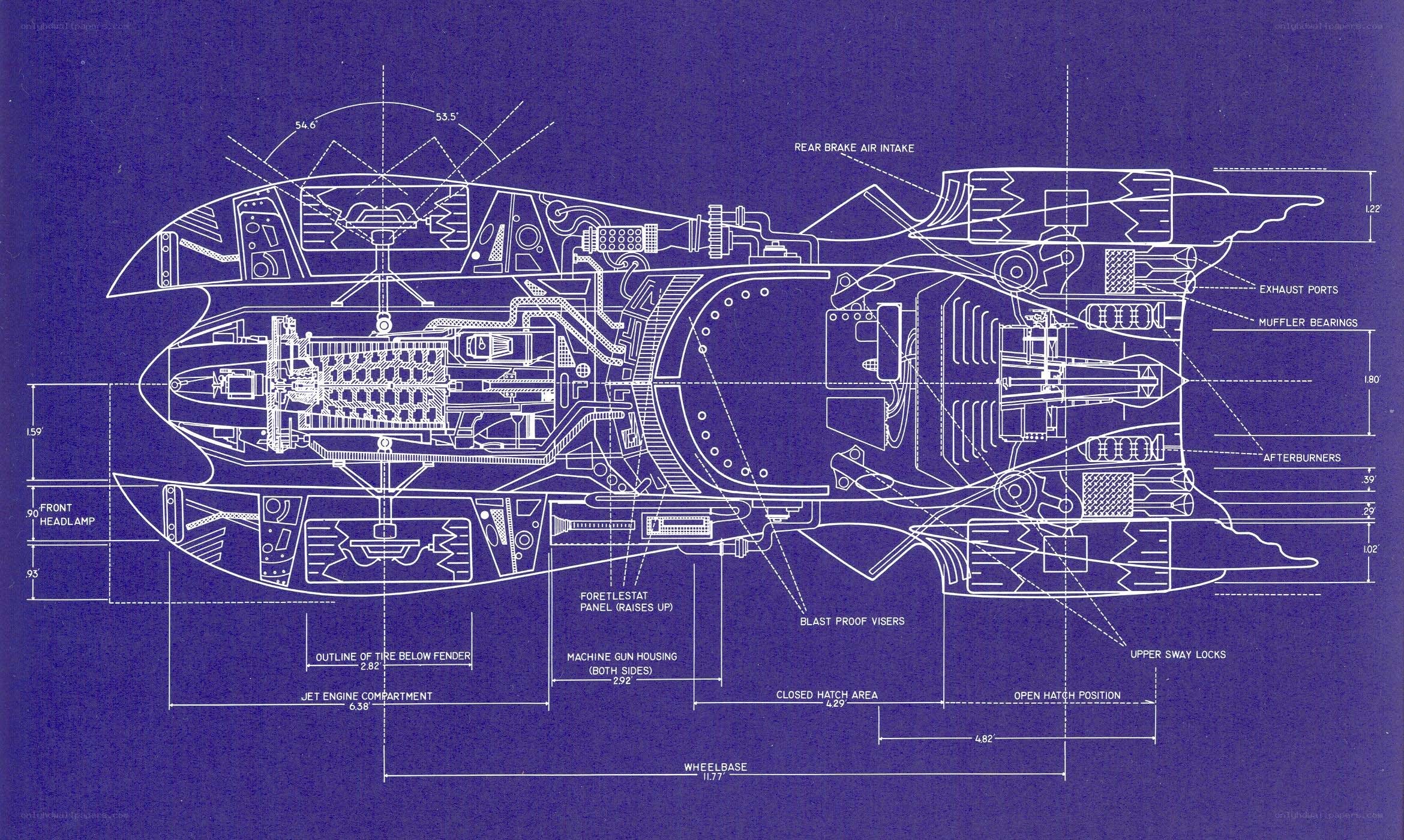 Batmobile technical blueprint