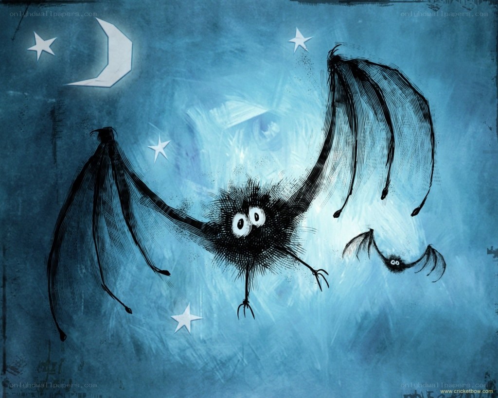 Bats flying at night