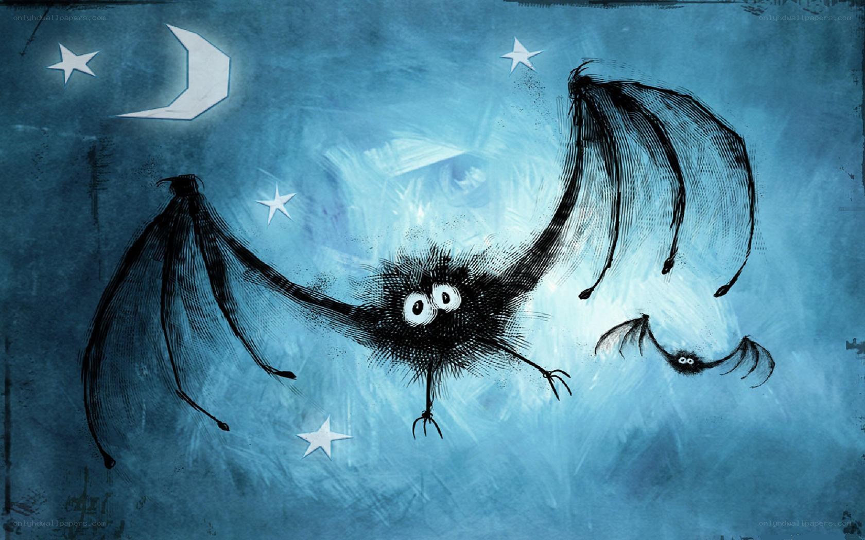 Bats flying at night