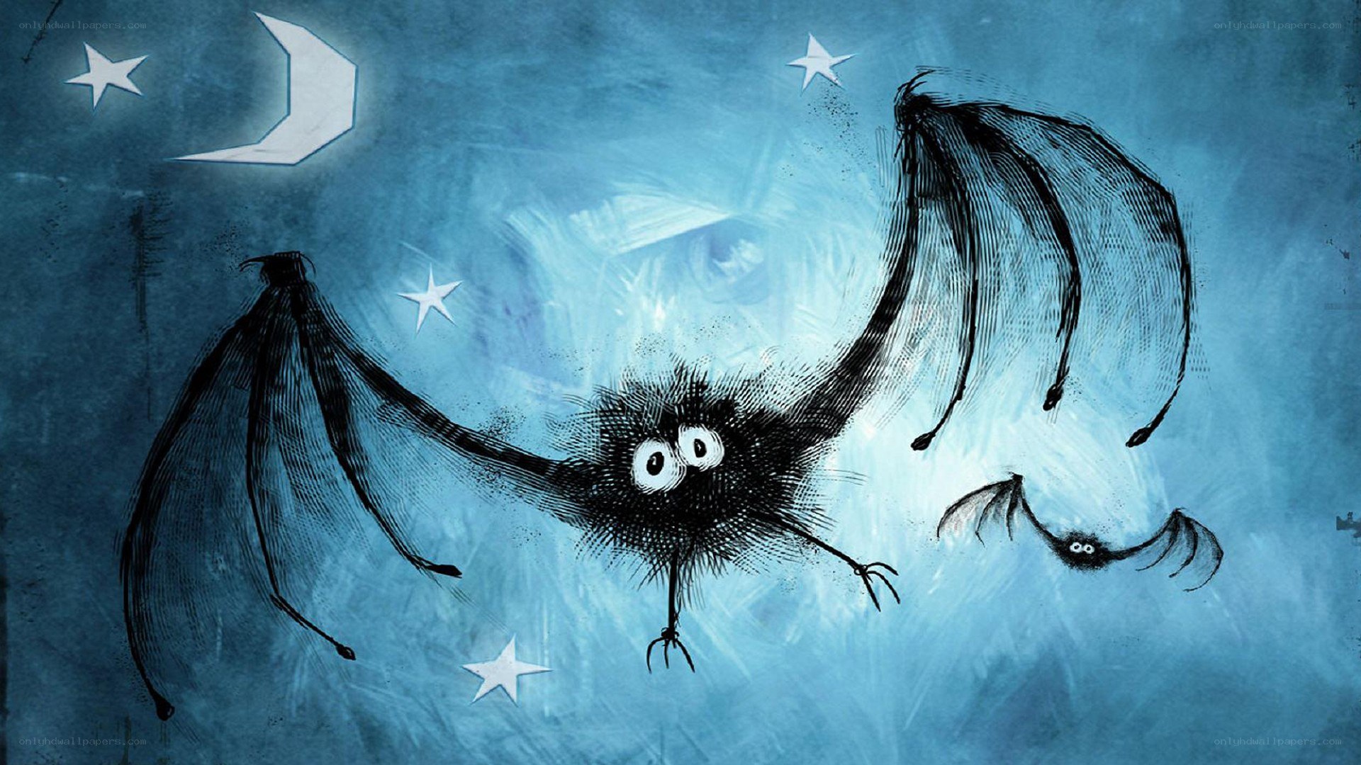 Bats flying at night