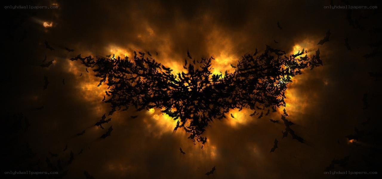 Bats forming a bat symbol