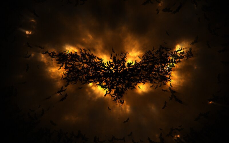 Bats Forming Bat Symbol — Black