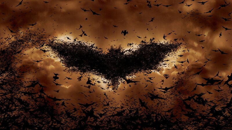 Bats Forming Bat Symbol — Brown, Dramatic, Night