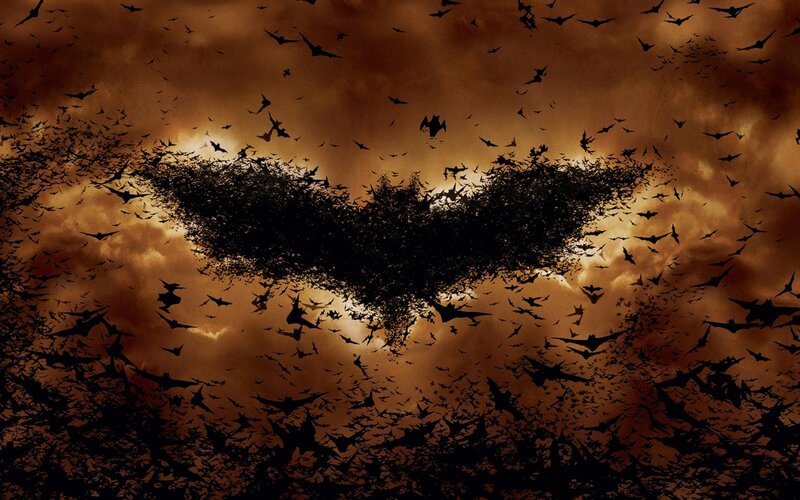 Bats Forming Bat Symbol — Brown