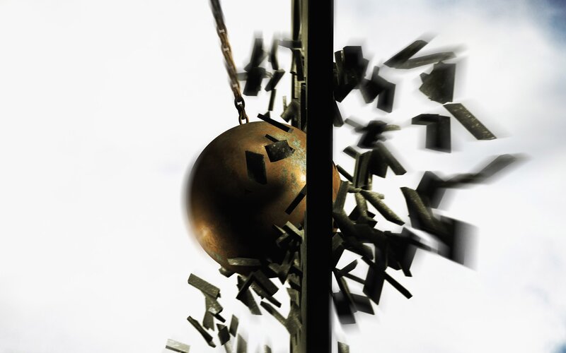 Battering ram in motion
