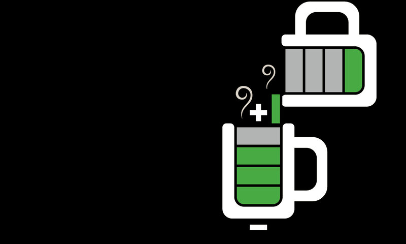 battery and coffee mug icons
