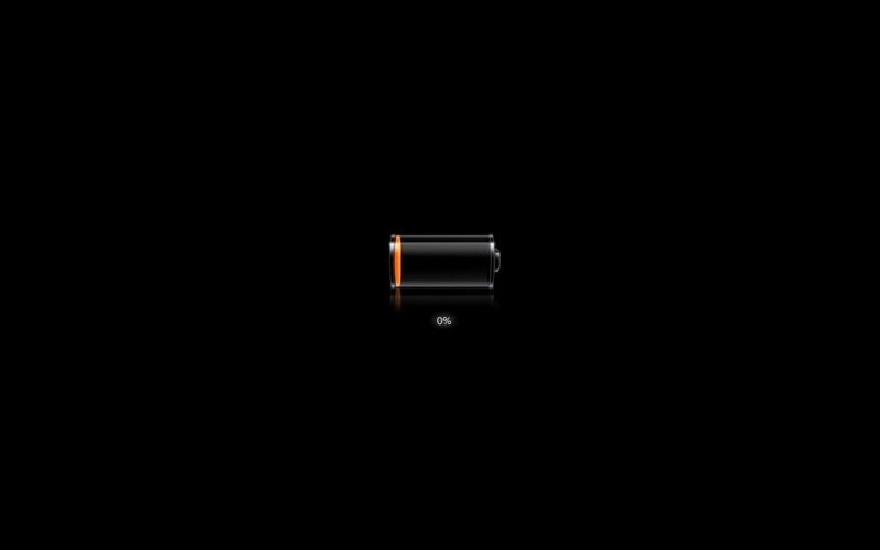 Battery Icon on Black — Minimalist