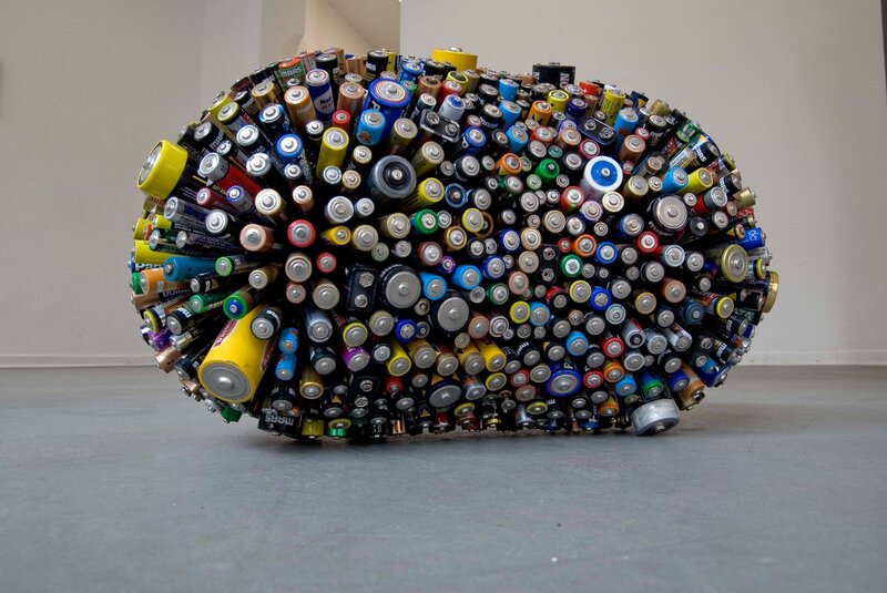 Battery sculpture art installation