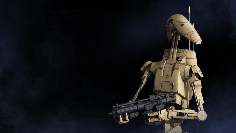 Battle Droid Holding Weapon