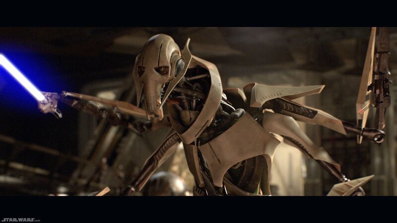 Battle Droid with Lightsaber — Gray, Dramatic