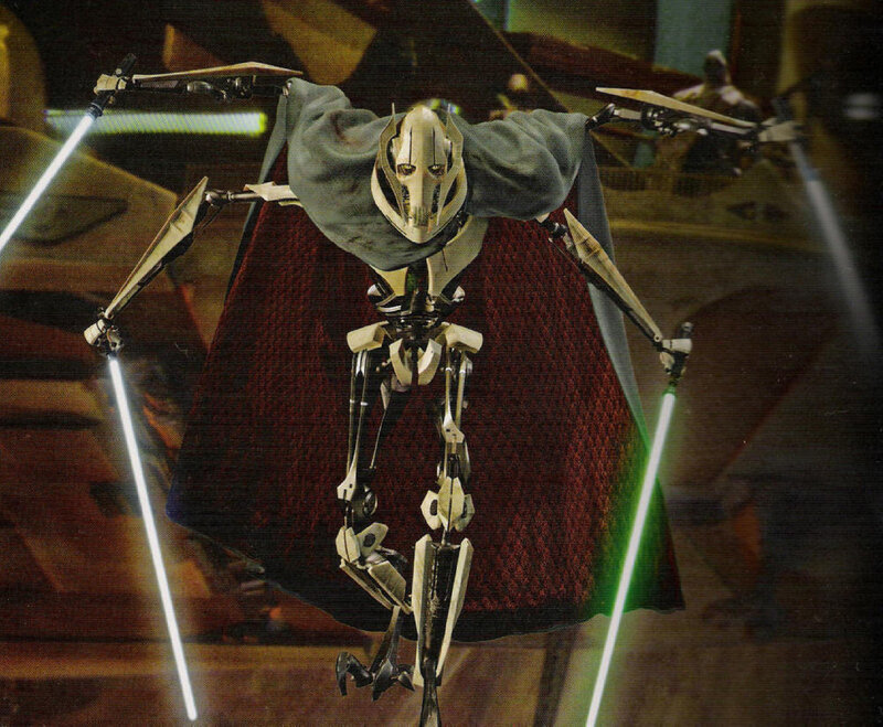 Battle Droid with Lightsabers — Red