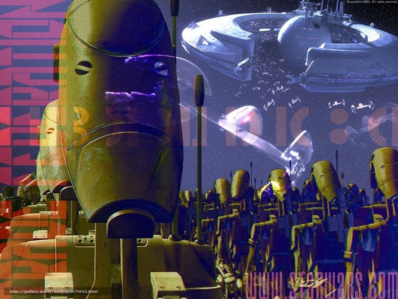 Battle droids in formation