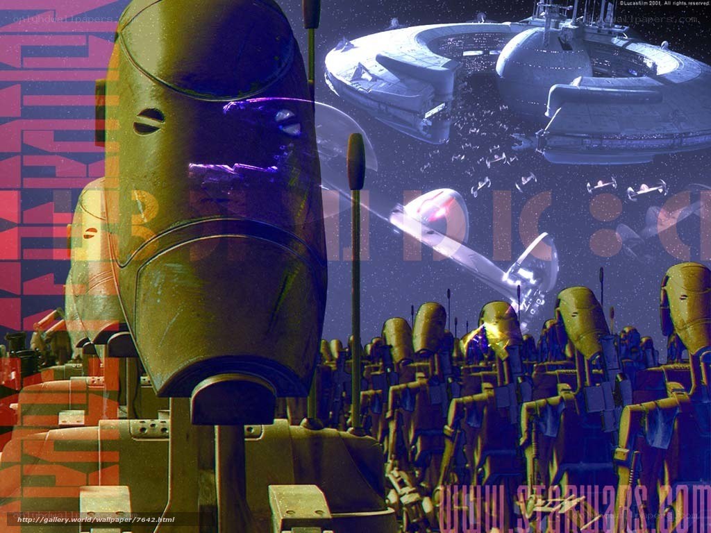 Battle droids in formation
