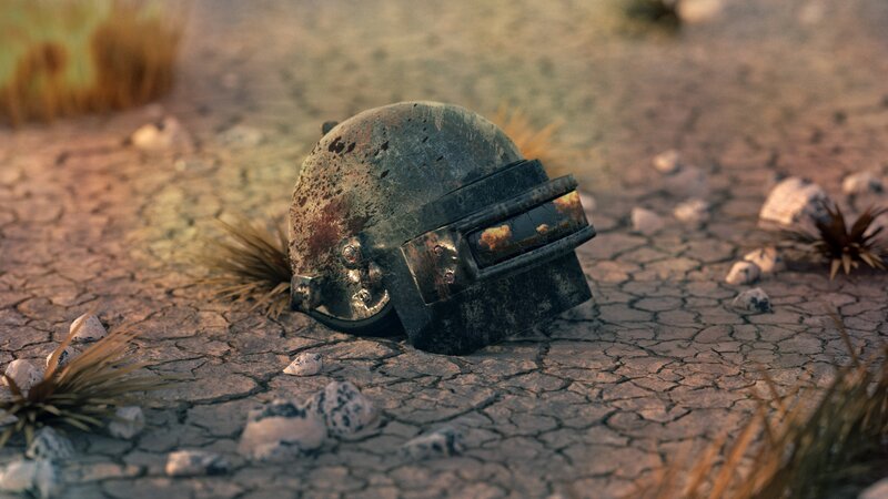 Battle Helmet on Ground