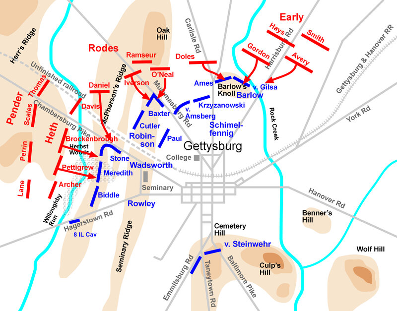 Battle of Gettysburg map