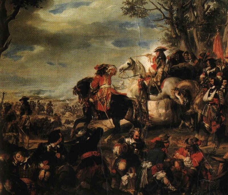 Battle scene with cavalry