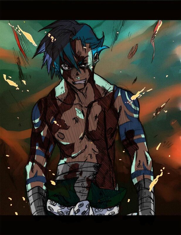 battle-worn warrior anime