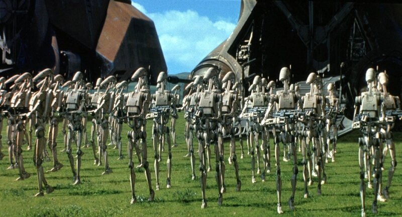 Battledroid army on a field