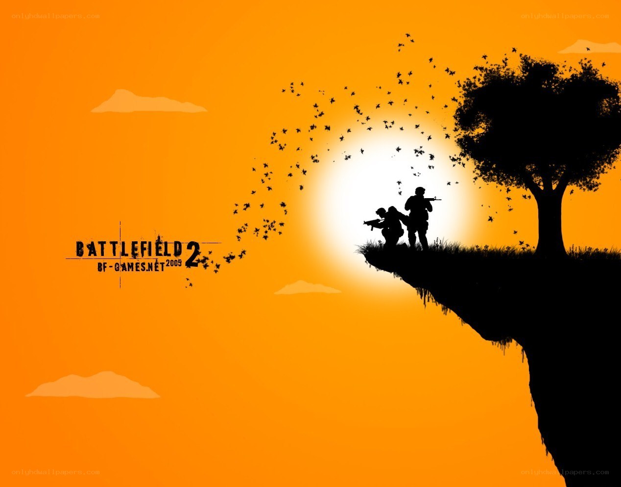 Battlefield 2 sunset silhouette