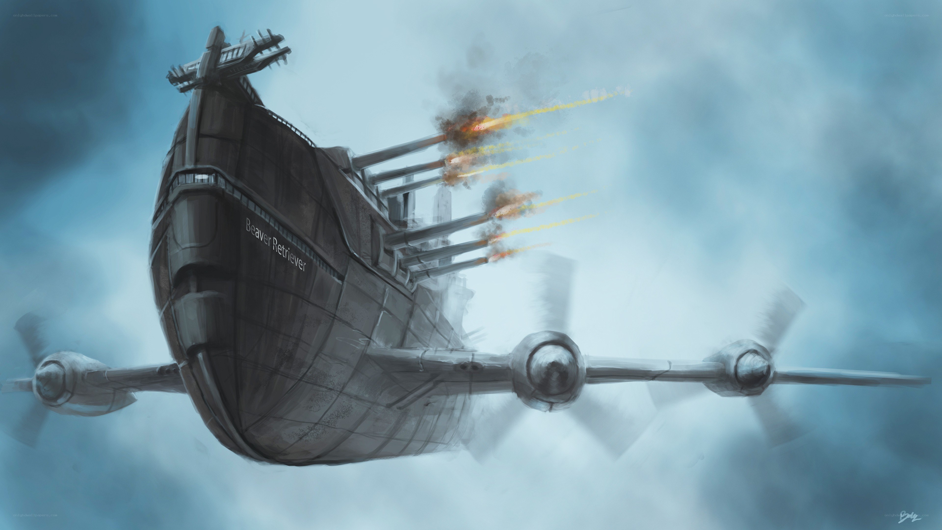 Battleship aircraft in flight