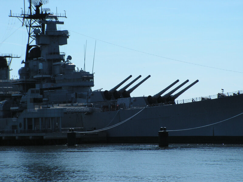 Battleship at Dock — Blue