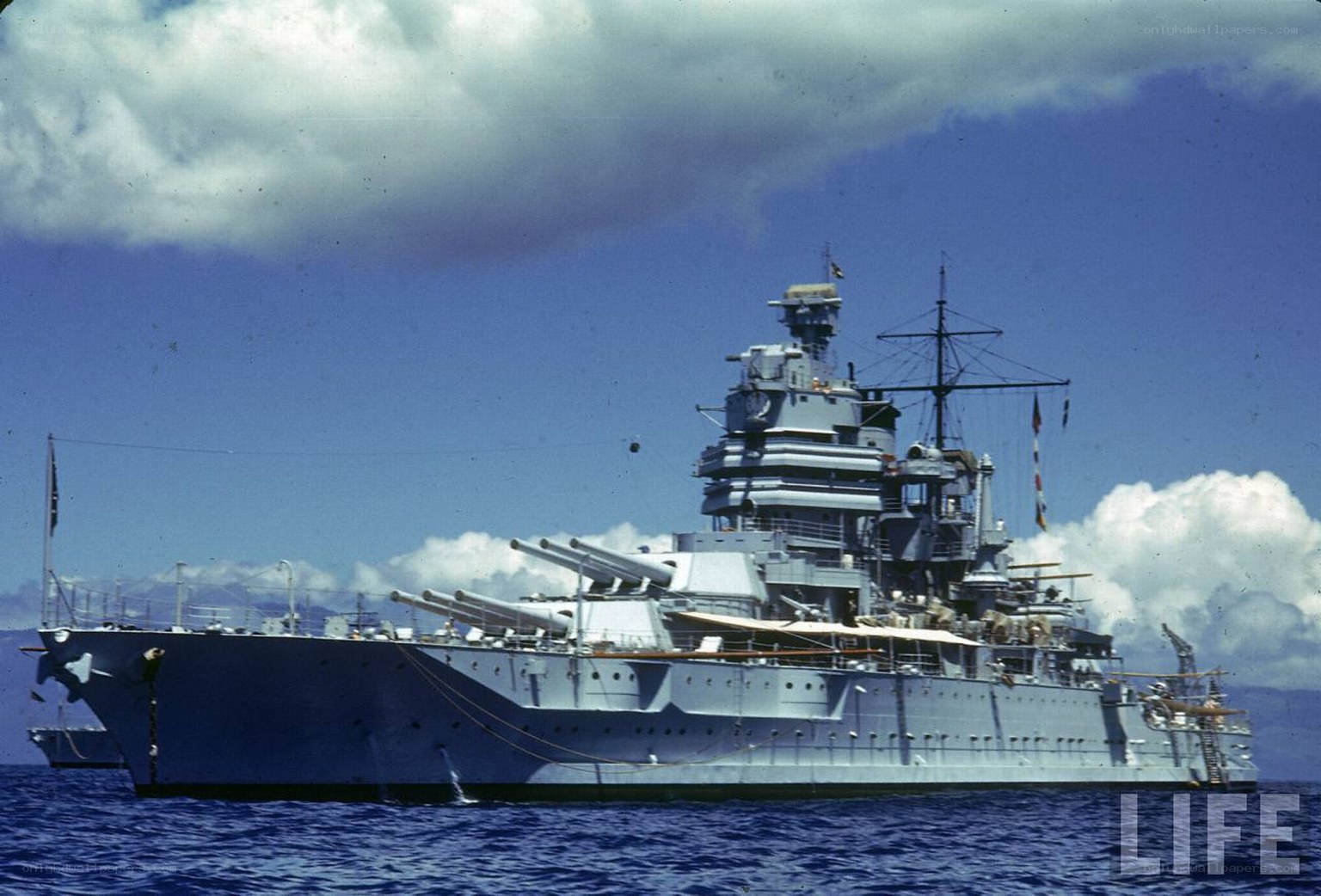 Battleship at sea