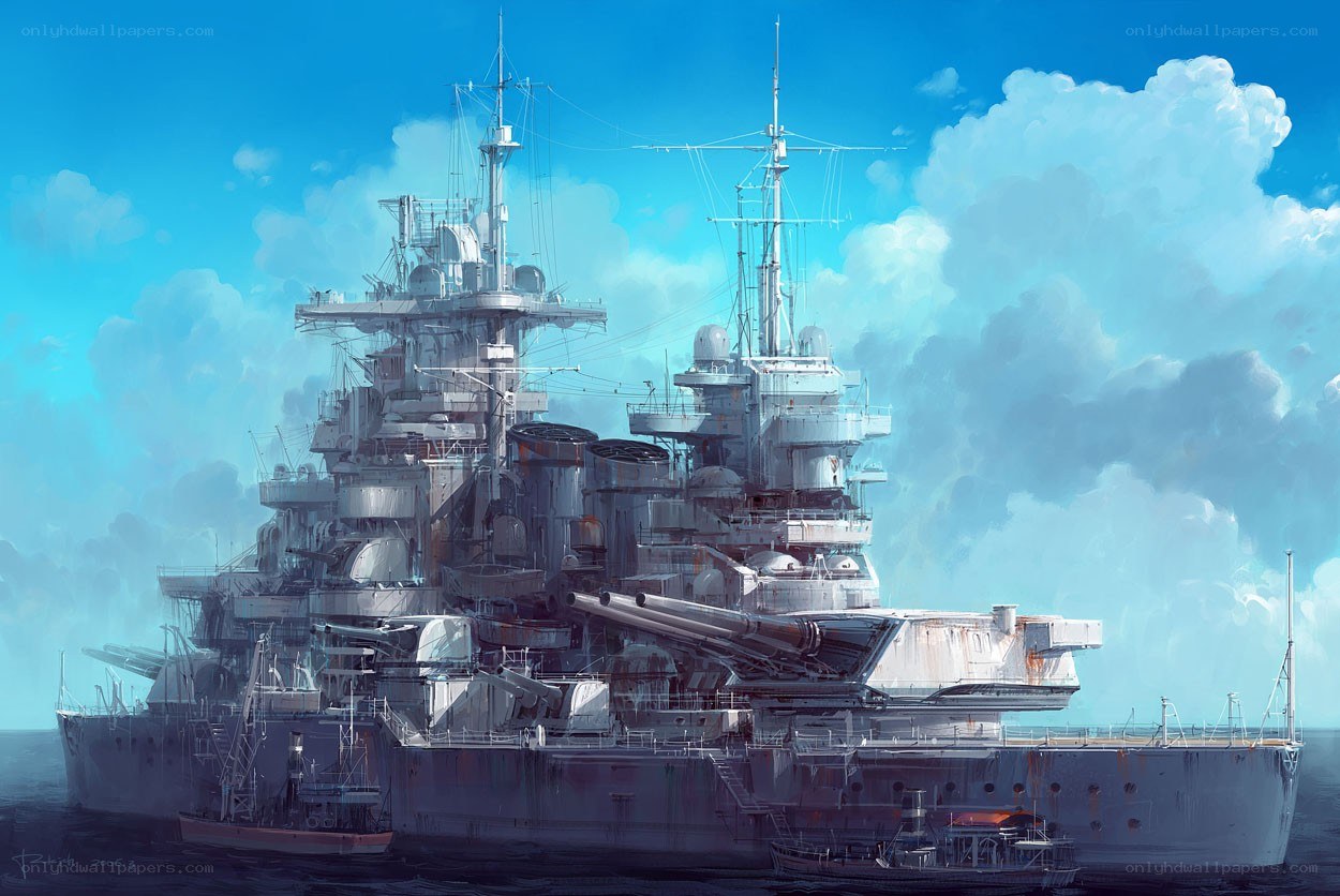 Battleship at sea