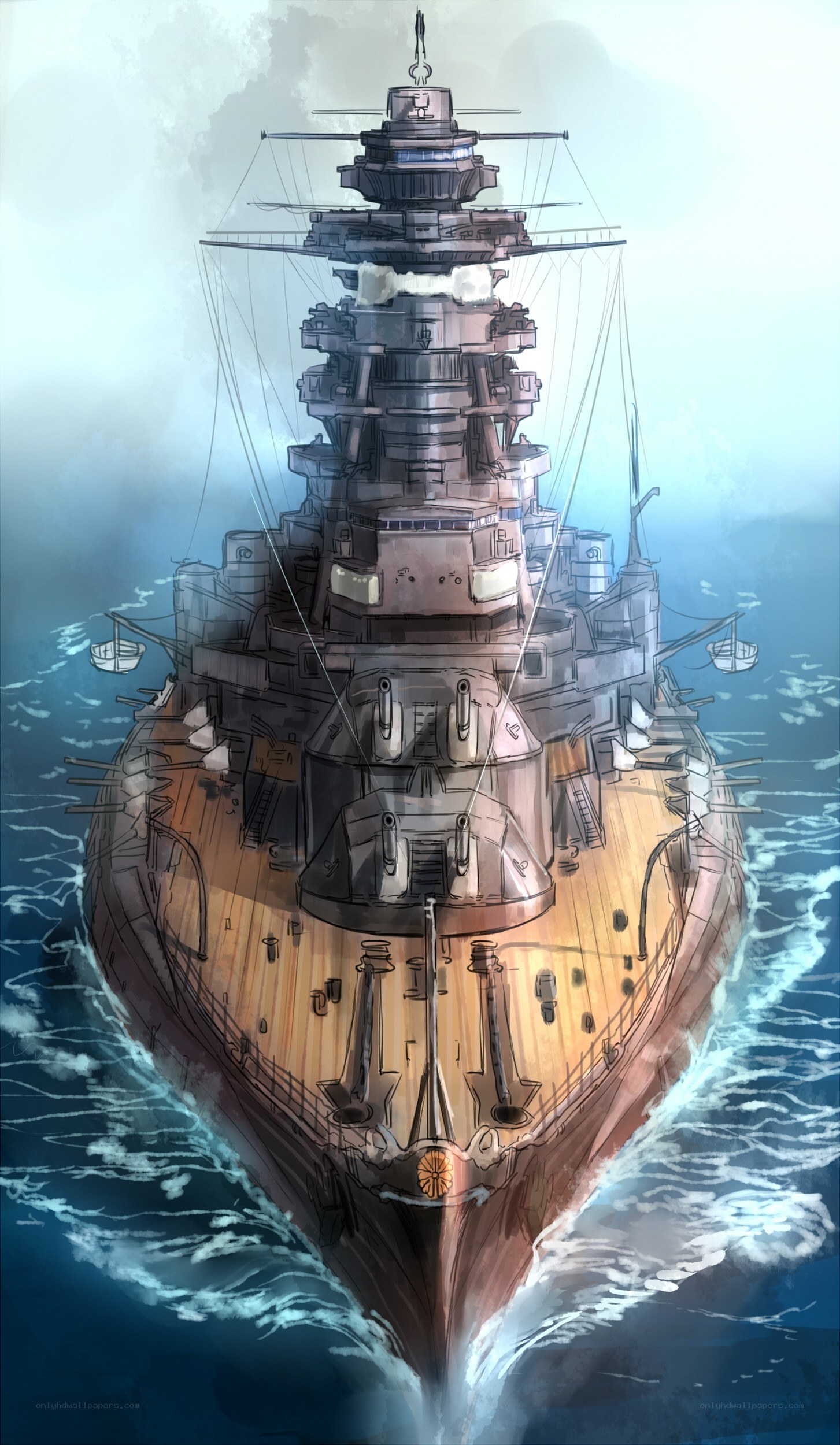Battleship at sea