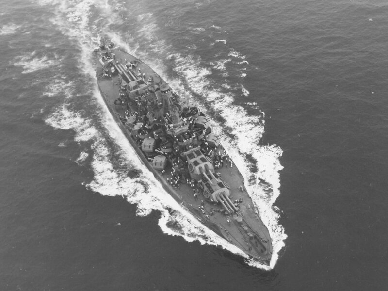 Battleship at Sea — Black, Dramatic, Photograph, Ocean, Ship