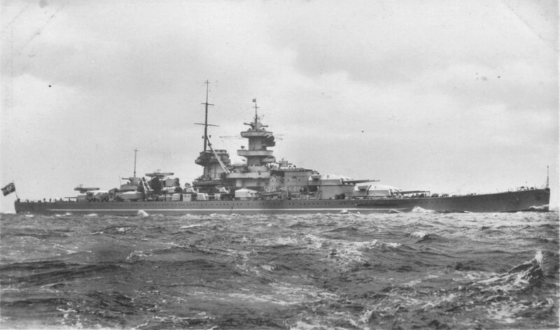 Battleship at Sea — Black, Dramatic, Photograph, Ship, Ocean, Sky