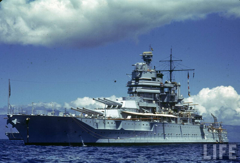 Battleship at Sea — Blue, Calm