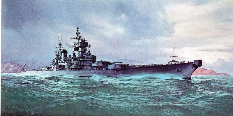 Battleship at Sea — Gray, Dramatic