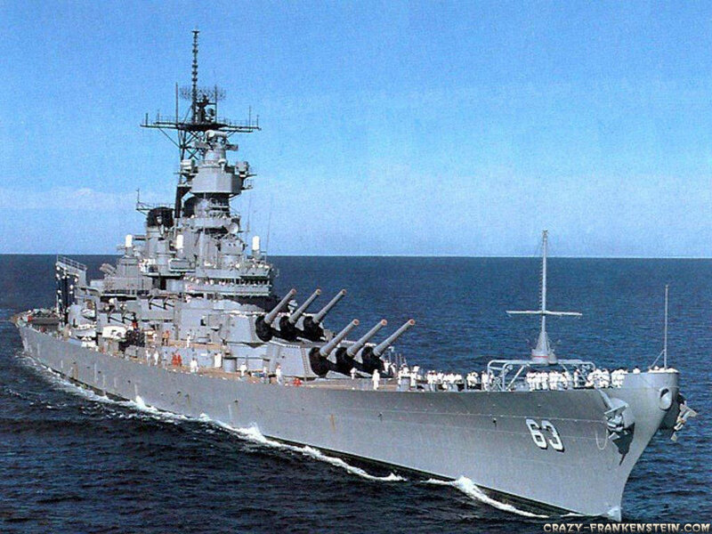 Battleship at Sea — Gray