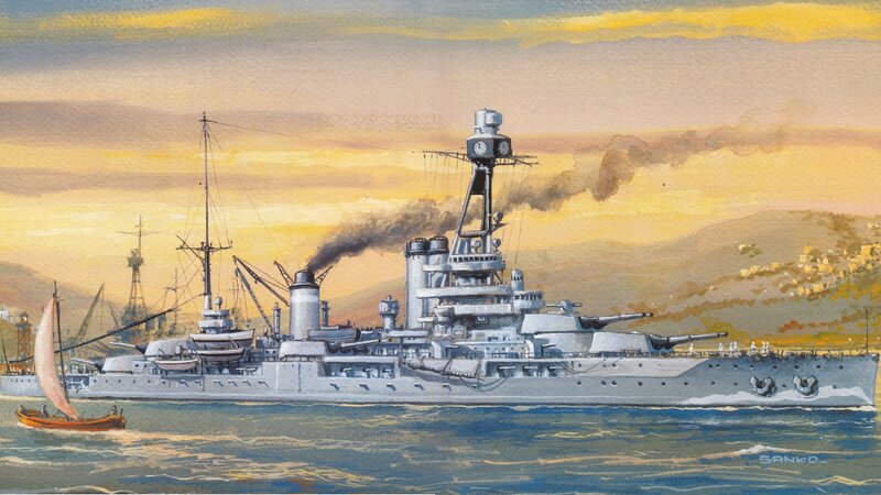 Battleship at Sea — Yellow