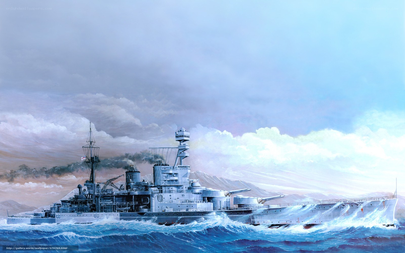 Battleship at sea