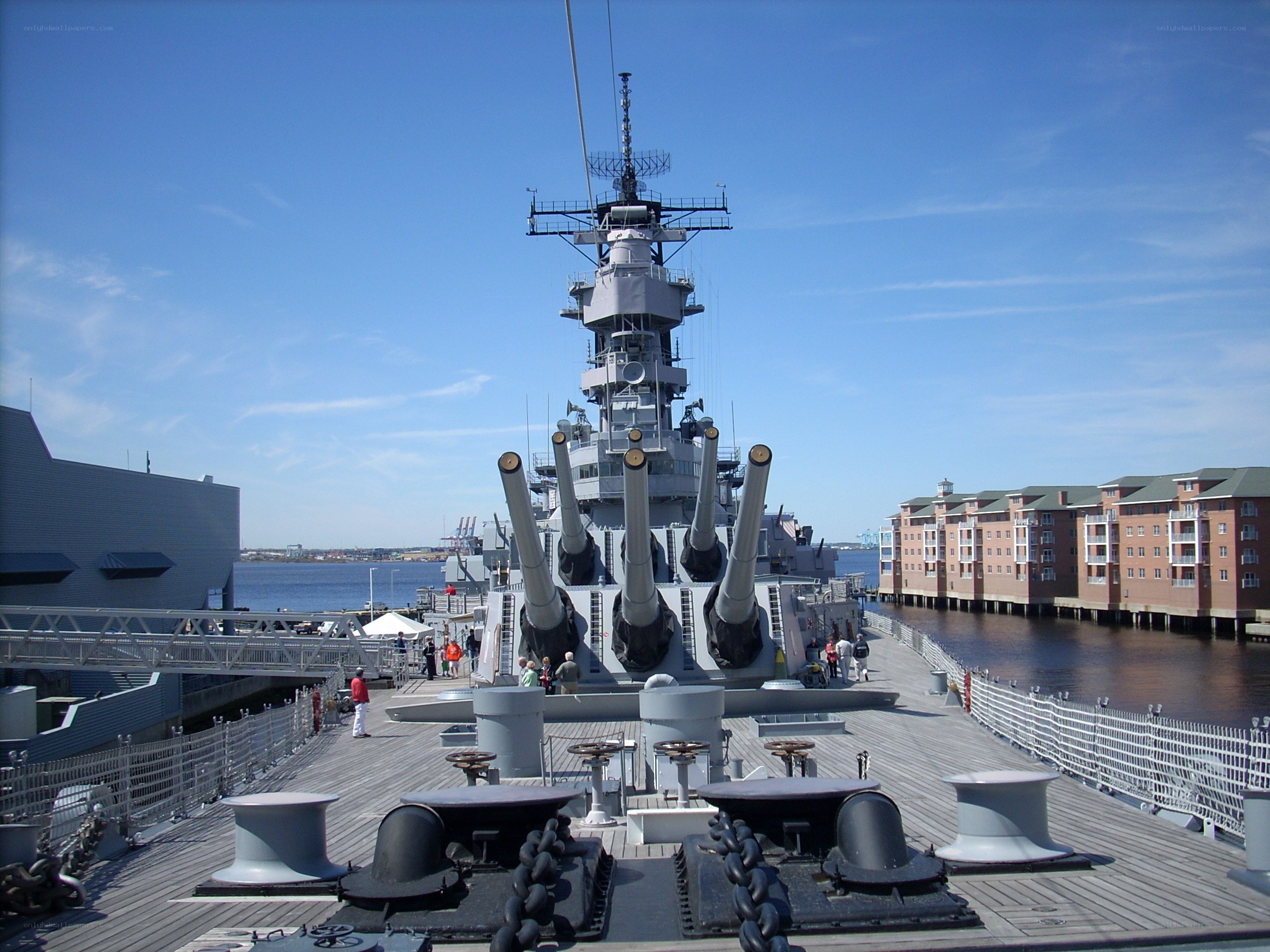 Battleship deck with main guns