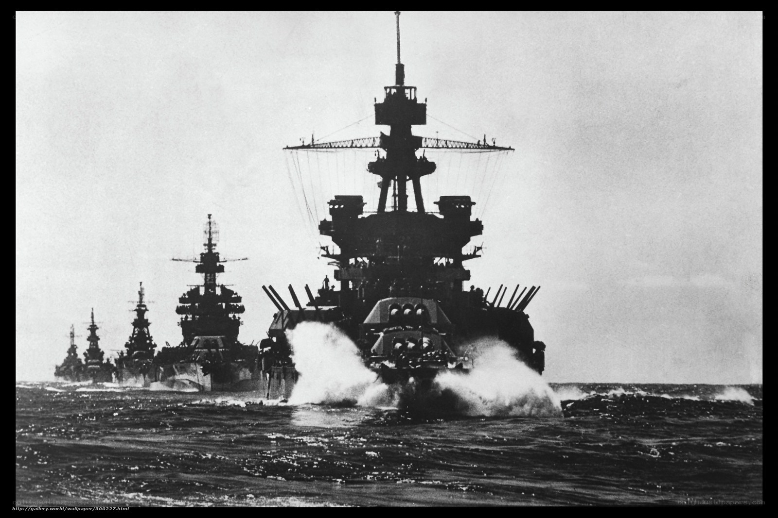 Battleship fleet at sea