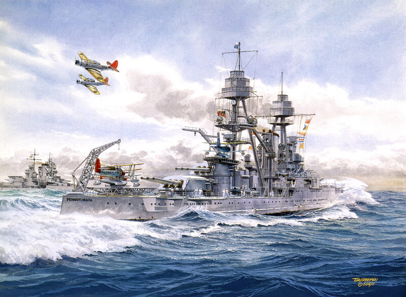 Battleship in Ocean